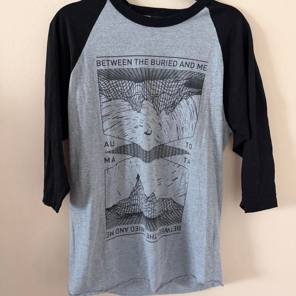 Between the Buried and Me Automata Grey and Black Baseball Tee Size Mens Medium